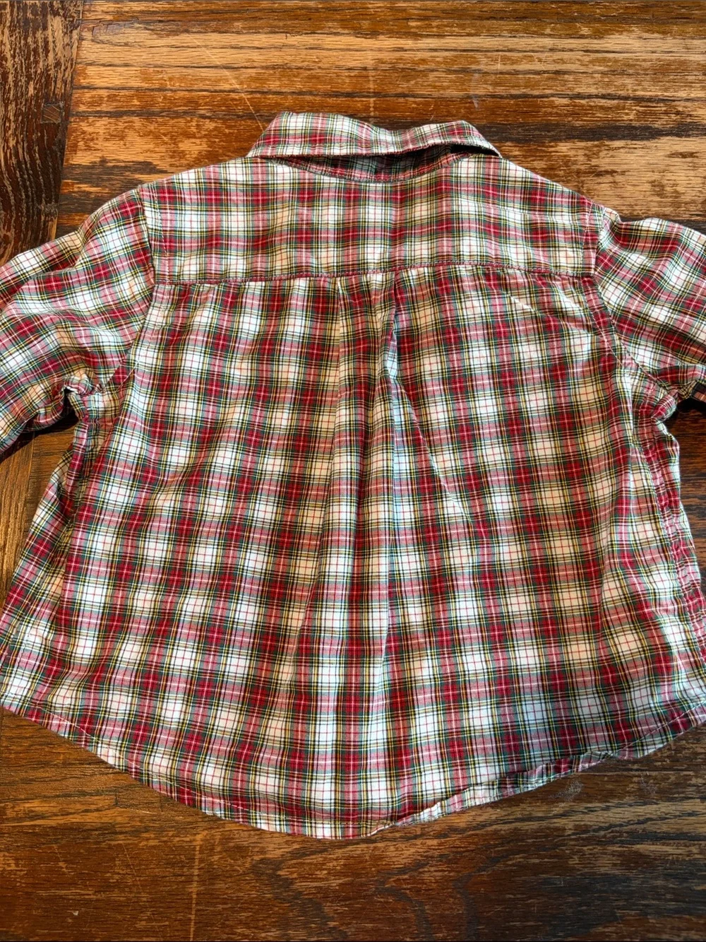 Ralph Lauren Boys Plaid Button-Down Shirt in Red, Green & White